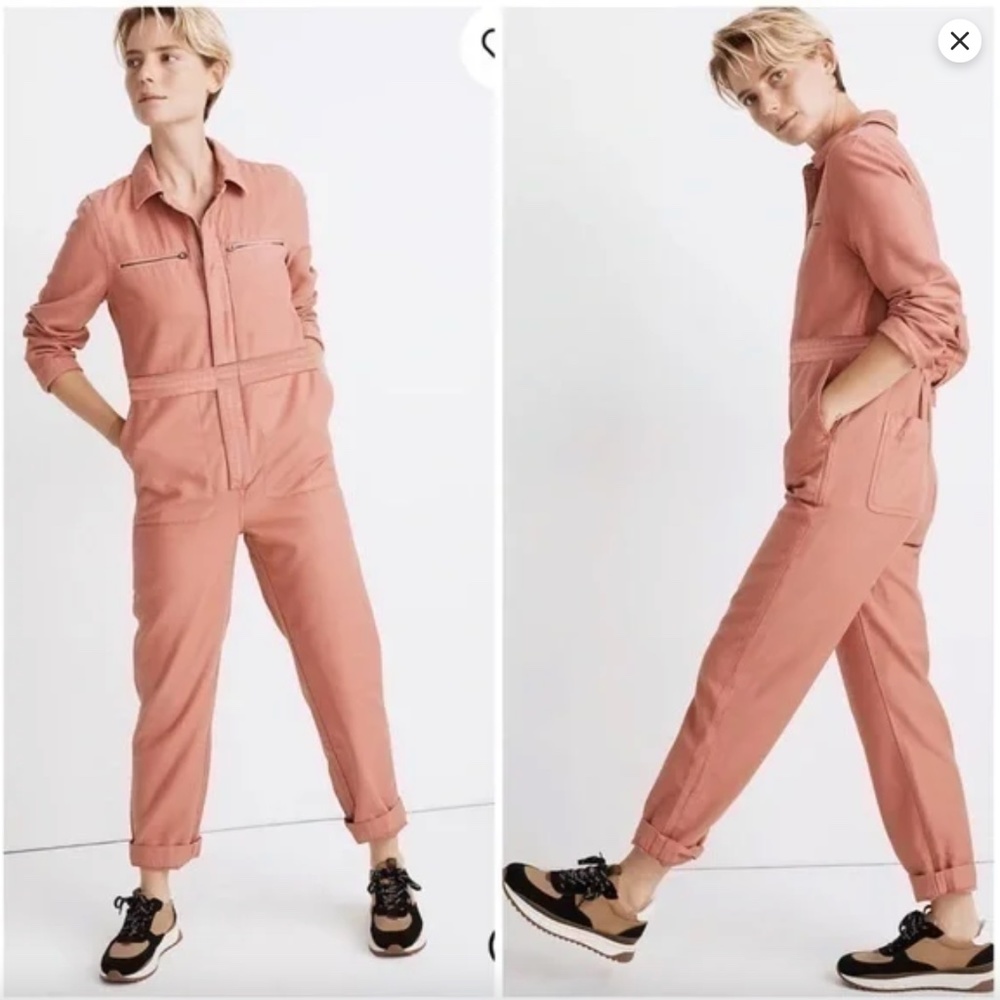 Madewell Garment-Dyed Zip-Front Coverall Jumpsuit Women's XXS